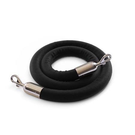 MONTOUR LINE Naugahyde Rope Black With Pol.Steel Snap Ends 6ft.Cotton Core HDNH510Rope-60-BK-SE-PS